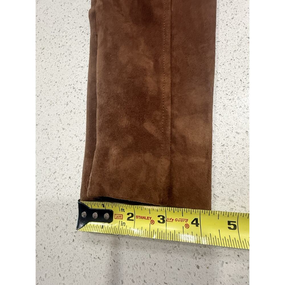 VTG Polo Ralph Lauren Lamb Suede Ankle Zip Pants Women’s Medium Brown Luxury - Picture 9 of 16